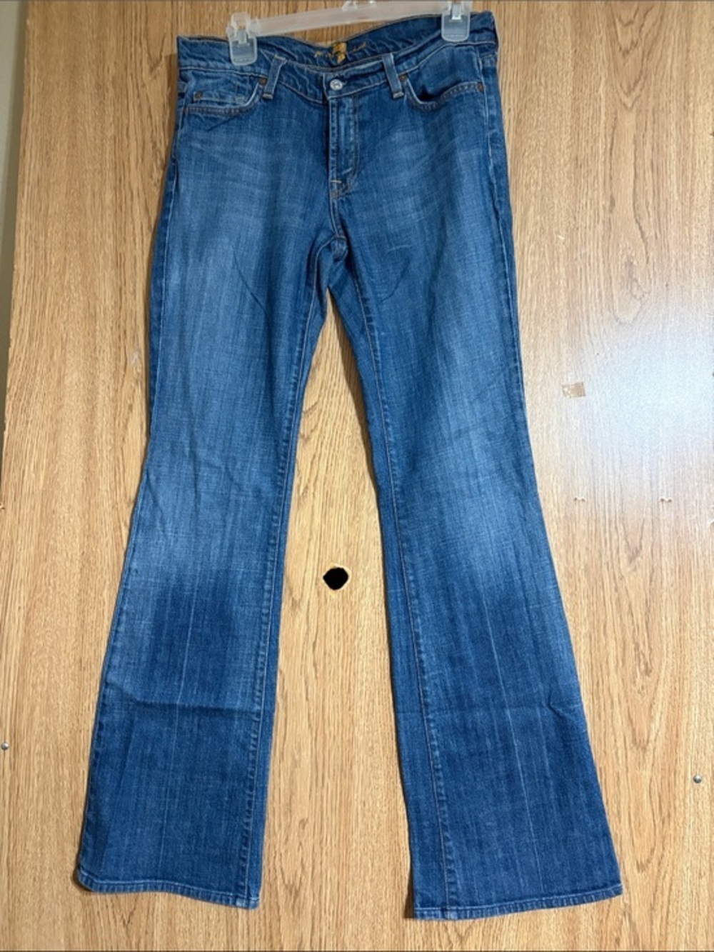 7 For All Mankind Dark Blue Wide Leg Jeans